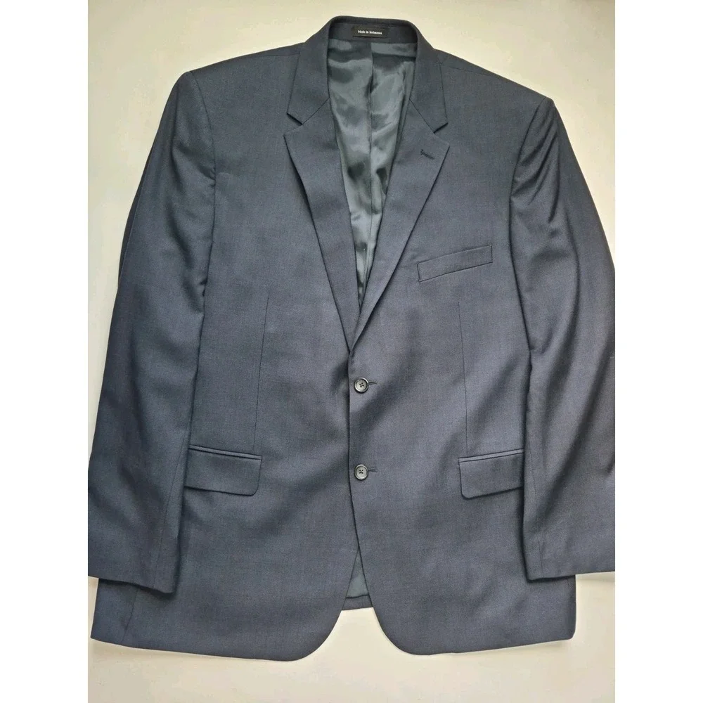 Pronto Uomo Mens Wool Sports Coat 48L Navy Blue 2 Button Double Vent Italy S703